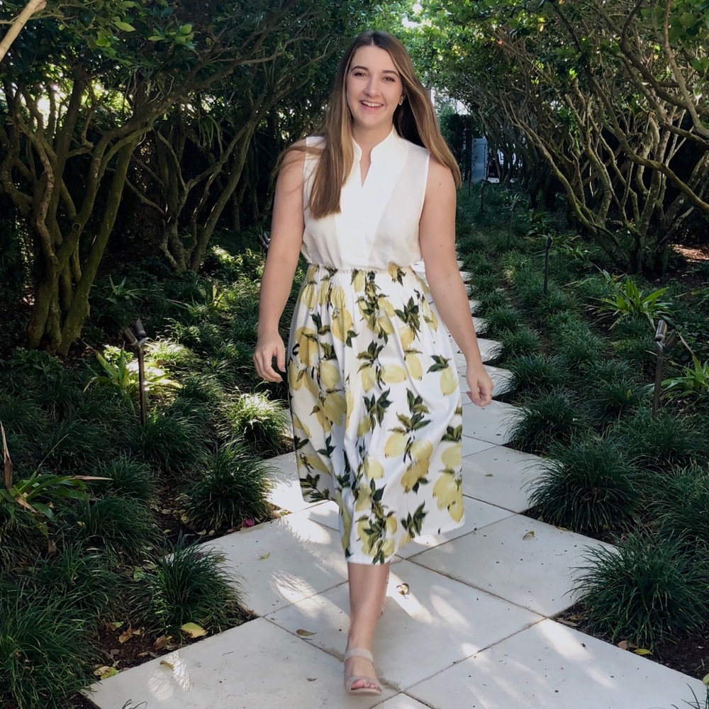 Midi-length Lemon Skirt